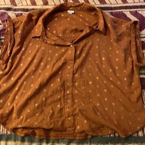 Cuffed faux button up